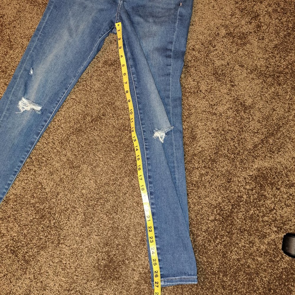 Express Skinny High Rise Distressed Jeans size 2R - Picture 7 of 12